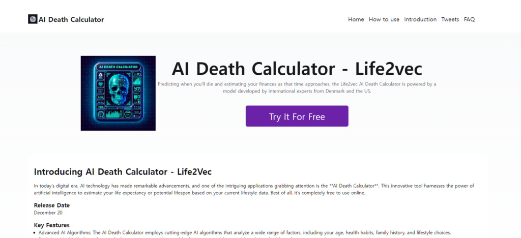 Life2Vec: 수명 계산기 (무료) 4 Life2Vec: 수명 계산기 (무료)